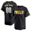 Custom Philadelphia Phillies City Connect PhillyLimited Jersey - Black Gold