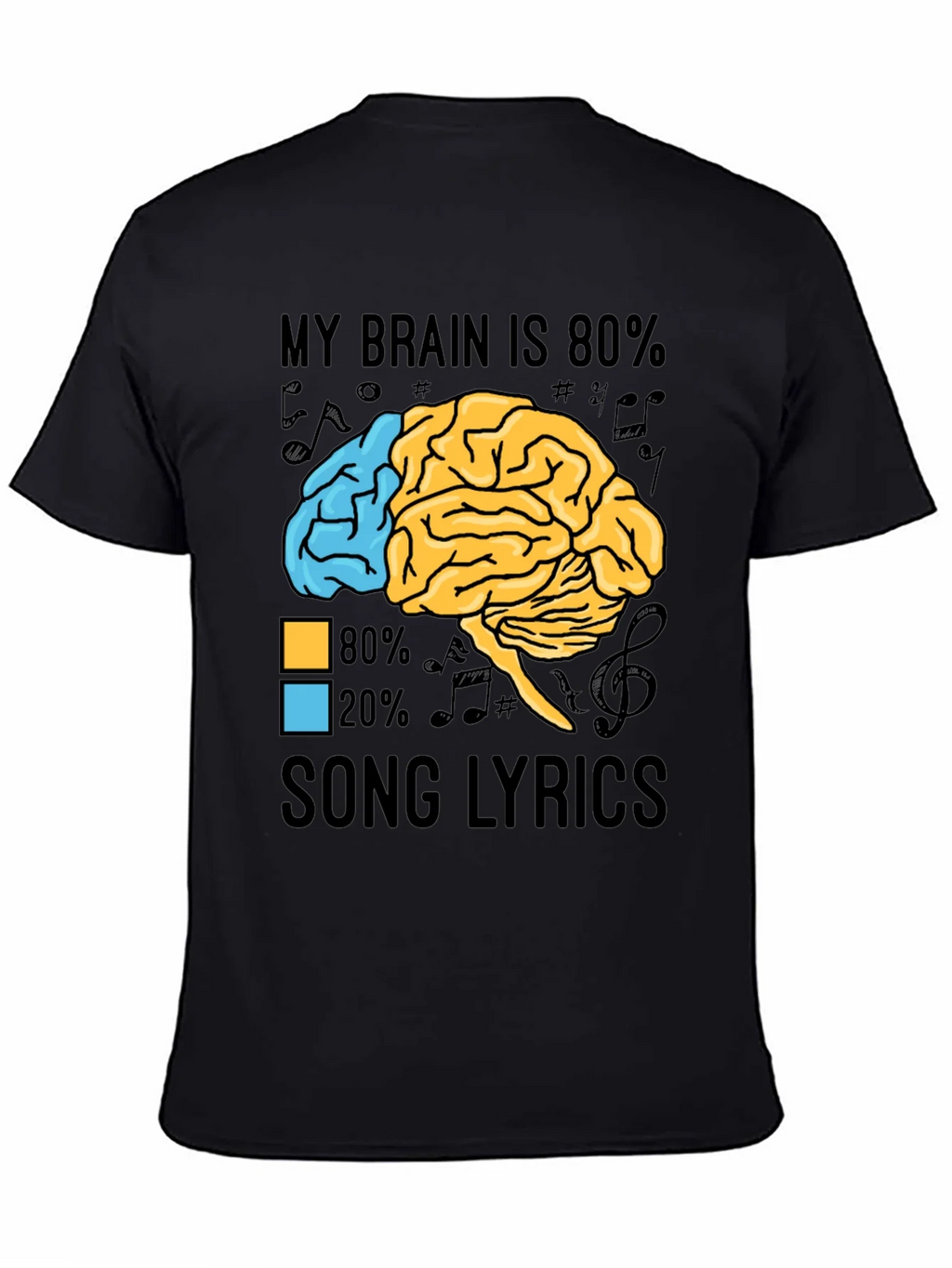 My Brain is 80% Song Lyrics Graphic T-Shirt