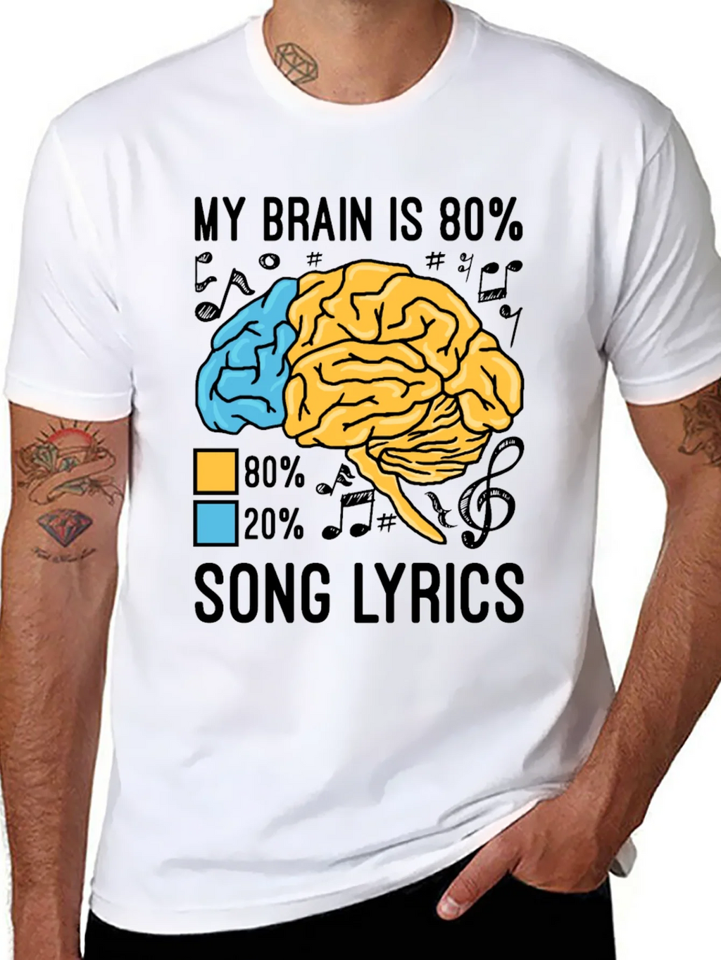 My Brain is 80% Song Lyrics Graphic T-Shirt