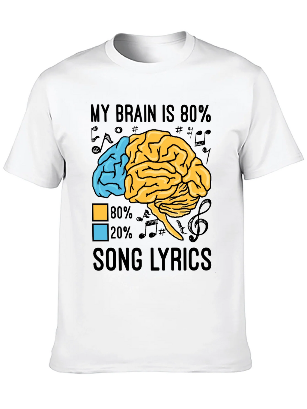 My Brain is 80% Song Lyrics Graphic T-Shirt