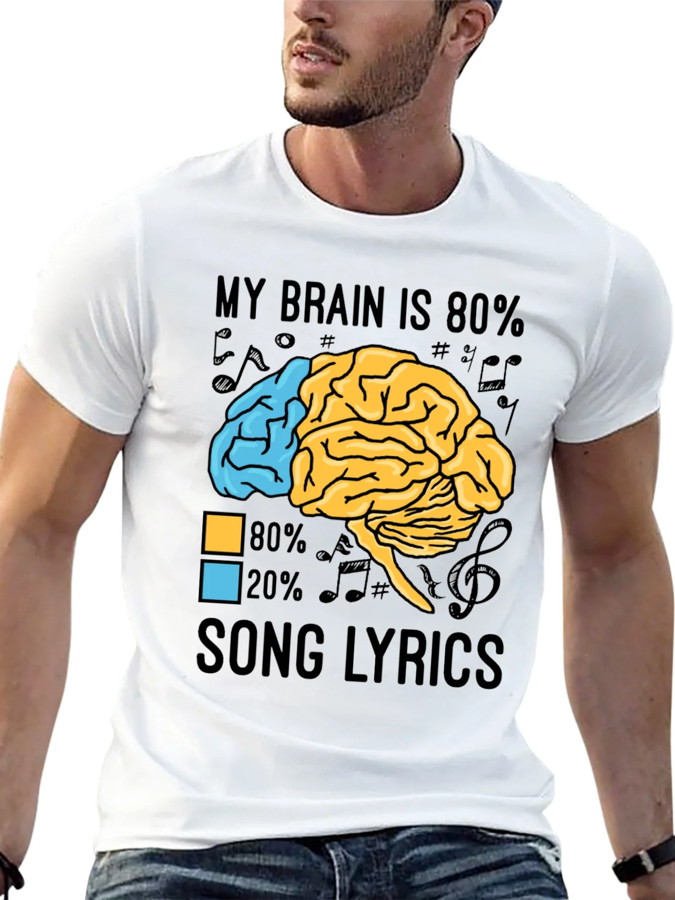 My Brain is 80% Song Lyrics Graphic T-Shirt