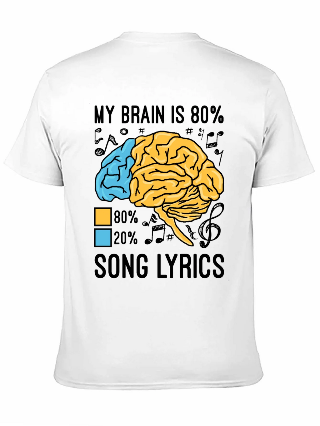 My Brain is 80% Song Lyrics Graphic T-Shirt