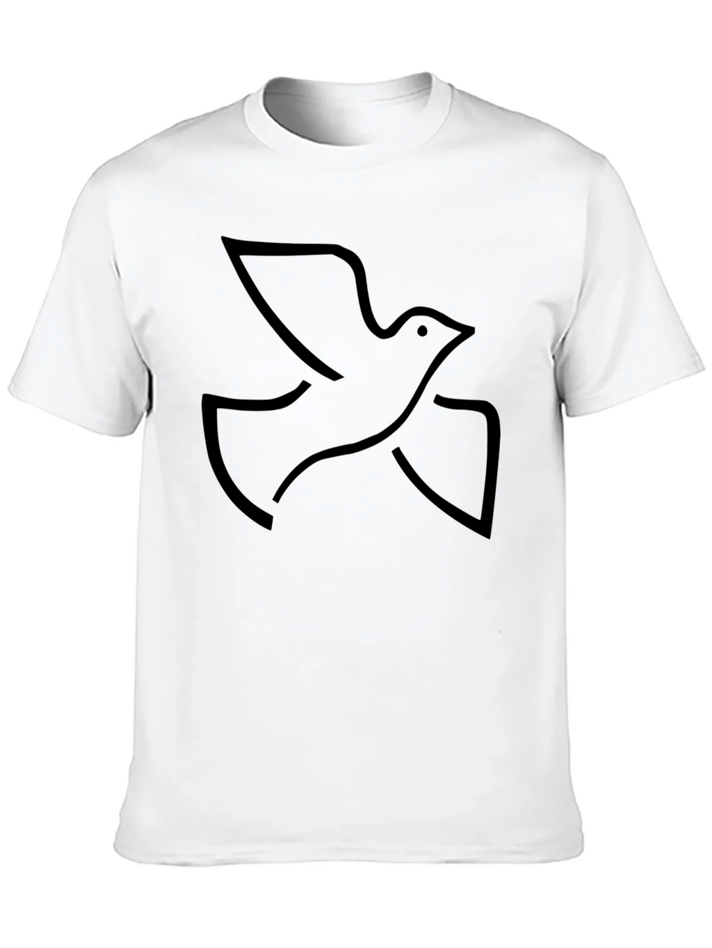 Black Graphic Tee - Minimalist Dove Design