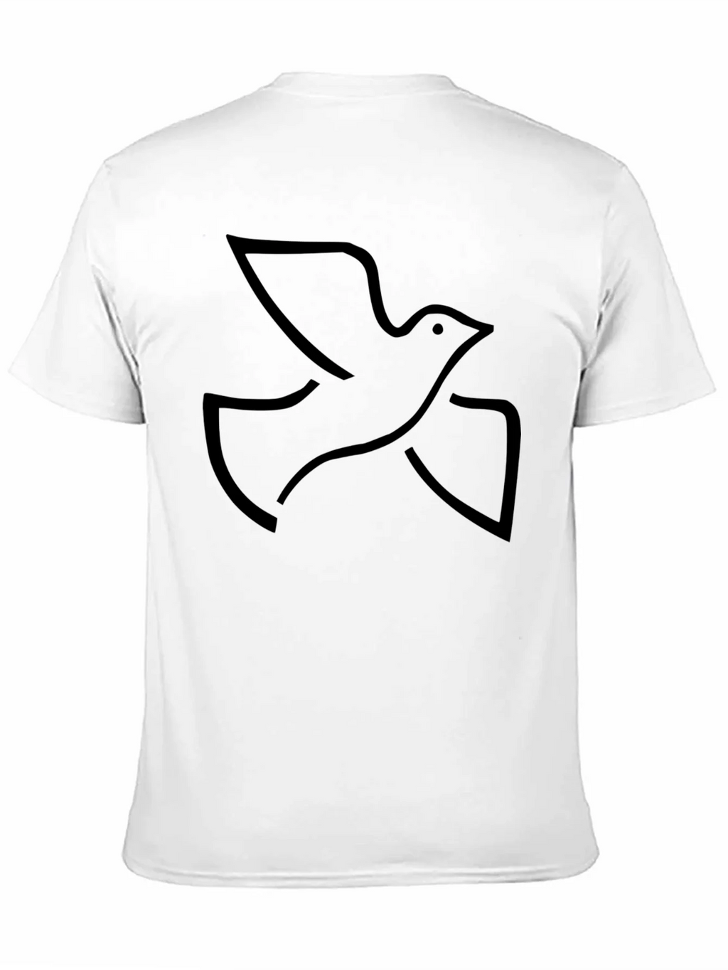 Black Graphic Tee - Minimalist Dove Design