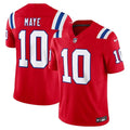 New England Patriots Drake Maye #10  Red 2025 F.U.S.E. NFL Limited Jersey