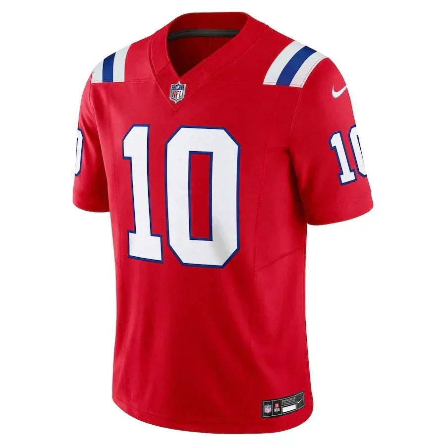 New England Patriots Drake Maye #10  Red 2025 F.U.S.E. NFL Limited Jersey