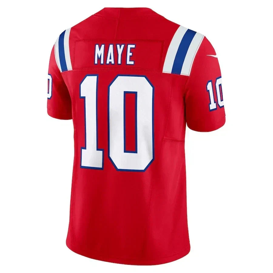 New England Patriots Drake Maye #10  Red 2025 F.U.S.E. NFL Limited Jersey