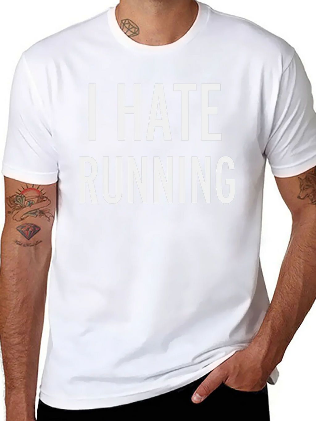 I Hate Running Black Graphic T-Shirt
