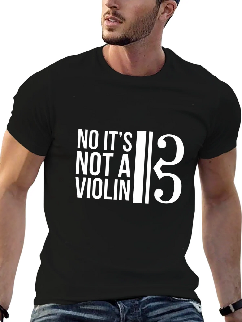 Bass Clef T-Shirt: No Its Not a Violin!
