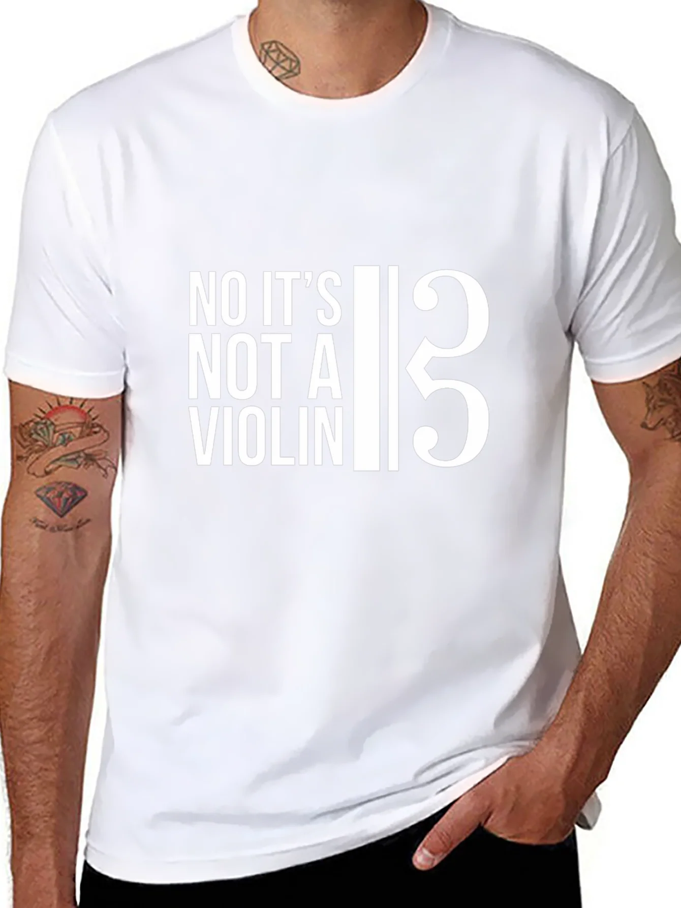 Bass Clef T-Shirt: No Its Not a Violin!